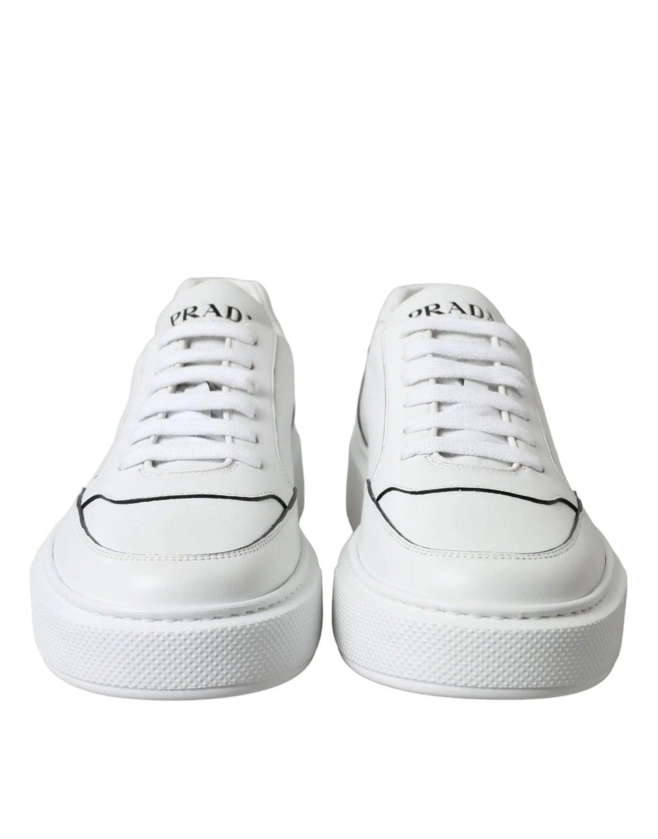 Prada Men s White Leather Montana Sneakers Ellie Belle