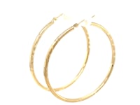 fancy diamond cut extra large gold hoop earrings