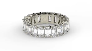 Emerald cut diamond eternity ring in 14k white gold