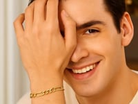 6.5mm 10k Yellow Gold Lite Figaro Bracelet