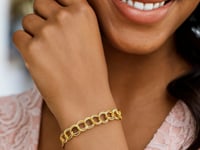 8.0 mm 14k Yellow Gold Solid Double Link Charm Bracelet