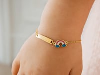14k Yellow Gold Rainbow Childrens Bracelet
