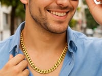 Collier chaîne gourmette polie en or jaune 14 carats de 22 pouces