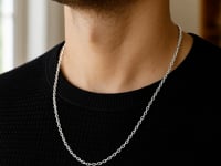 2.6mm 14k White Gold Diamond Cut Cable Link Chain