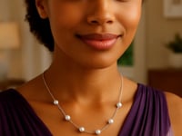 Collier en or blanc 14 carats avec perles blanches