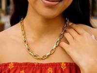 Collier à maillons torsadés français en or jaune 14 carats (9 mm)