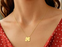 Collier trèfle à quatre feuilles en or jaune 14 carats