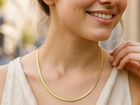 Collier Omega réversible en or bicolore 14 carats de 6,0 mm