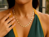 Collier en or jaune 14 carats avec cercles polis