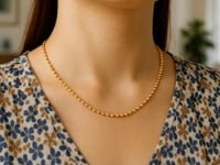 Moon Cut Bead Chain in 14k Yellow Gold (2.5 mm)