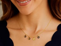 Collier Love en or jaune 14 carats avec gouttes circulaires