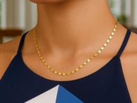 Collier en or jaune 14 carats avec cercles polis