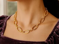 Collier en or jaune 14 carats avec maillons ovales polis