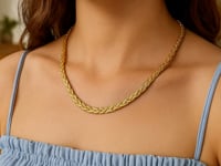 14k Yellow Gold Braided Herringbone Chain (3.2mm)