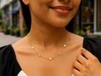 Collier trèfle en or jaune 14 carats avec perles