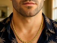 7.0mm 14k Yellow Gold Solid Diamond Cut Rope Chain