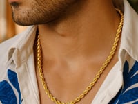 4.5mm 10K Yellow Gold Hollow Diamond Cut Rope Chain