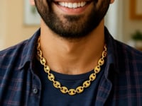 9.0mm 14k Yellow Gold Puffed Mariner Link Chain