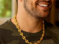 11.0mm 14k Yellow Gold Puffed Mariner Link Chain