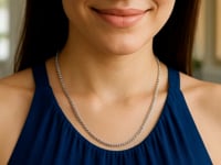 3.0mm 14K White Gold Gourmette Chain