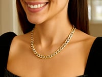 7.0 mm 14k Two Tone Gold Pave Curb Chain