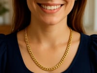 7.0mm 14k Yellow Gold Classic Miami Cuban Solid Chain