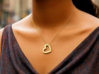 Pendentif cœur en or jaune 14 carats