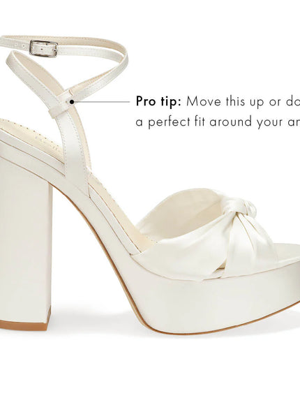 Bella Belle Serafina Platform Block Heel Sandals – Ivory Silk