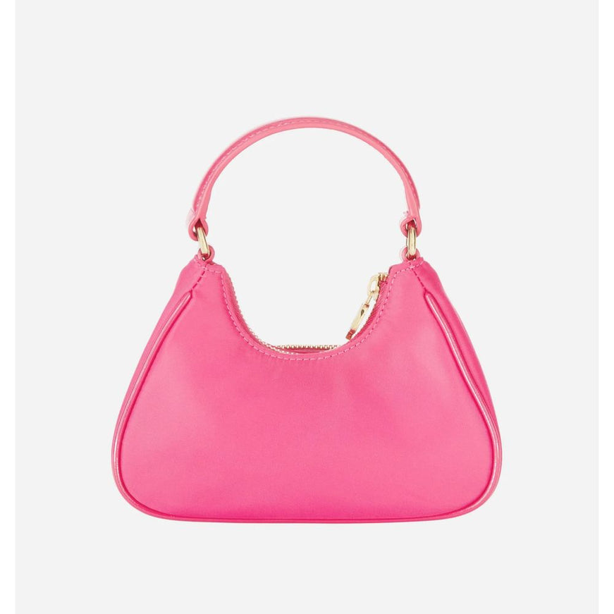 a pink handbag on a white background