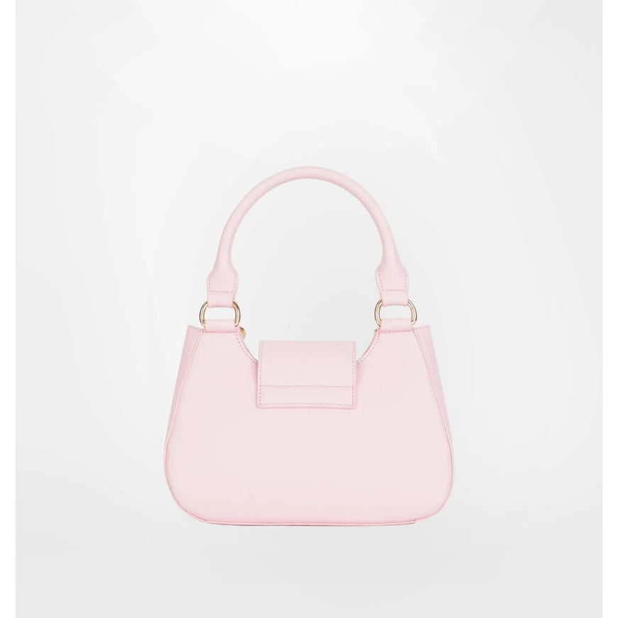 a pink handbag on a white background