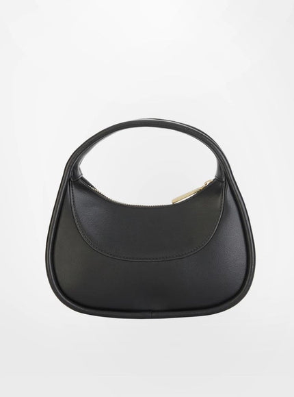 a black handbag on a white background