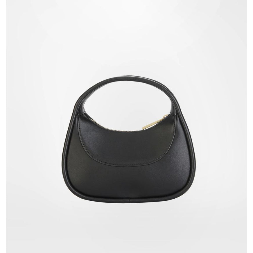 a black handbag on a white background