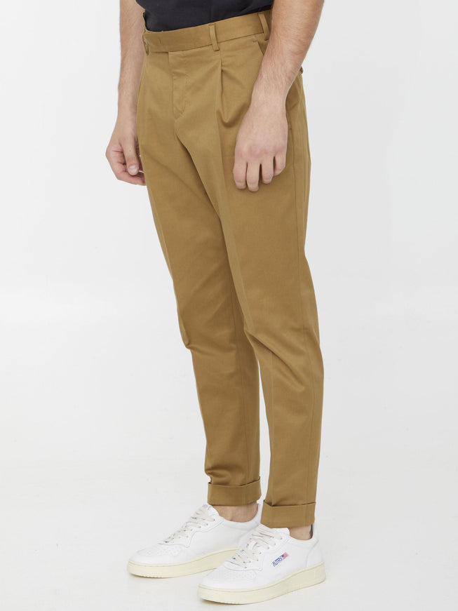 Pt Torino Beige Cotton Trousers - Ellie Belle