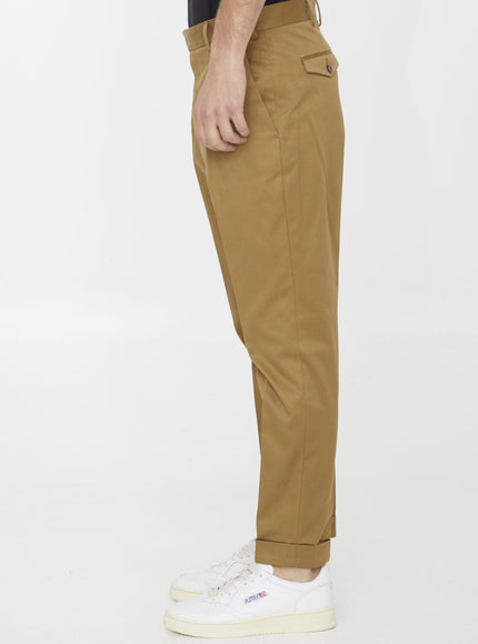 Pt Torino Beige Cotton Trousers - Ellie Belle