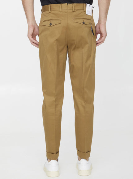 Pt Torino Beige Cotton Trousers - Ellie Belle