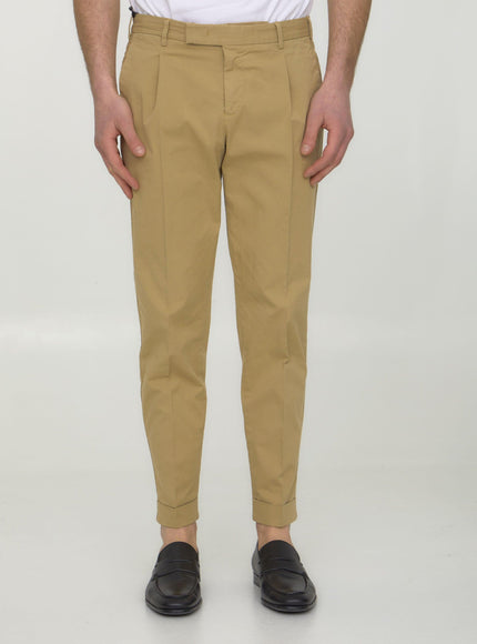 Pt Torino Beige Gabardine Trousers - Ellie Belle