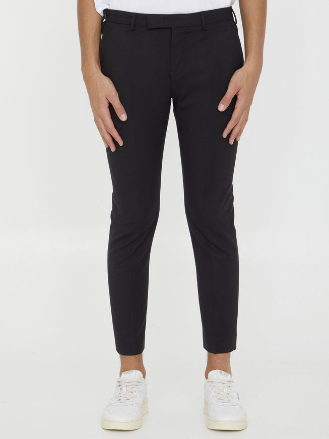 Pt Torino Black Wool Trousers - Ellie Belle