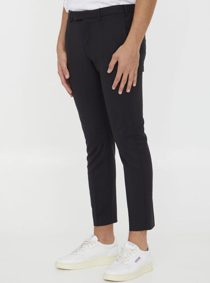 Pt Torino Black Wool Trousers - Ellie Belle