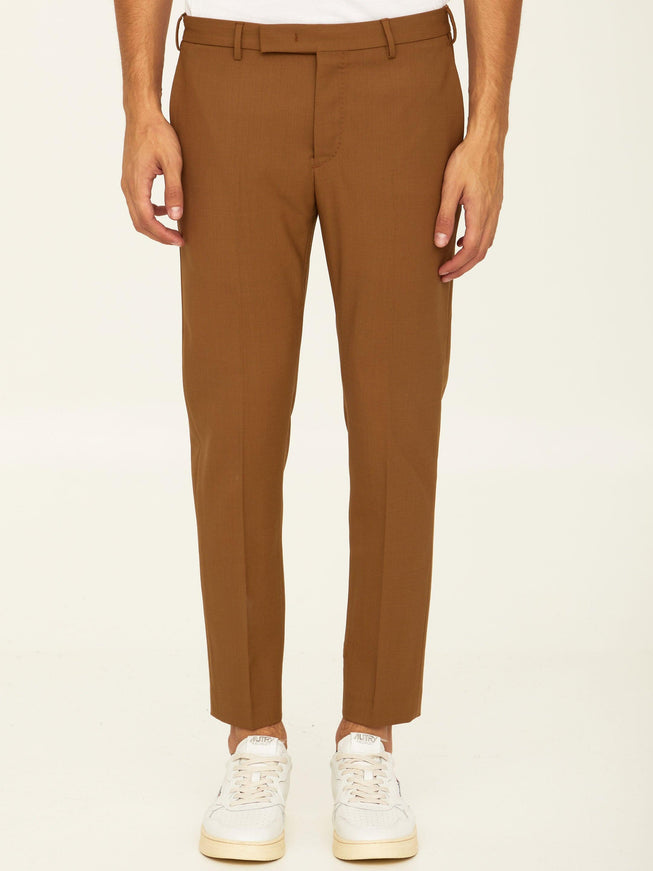 Pt Torino Camel Wool Trousers - Ellie Belle