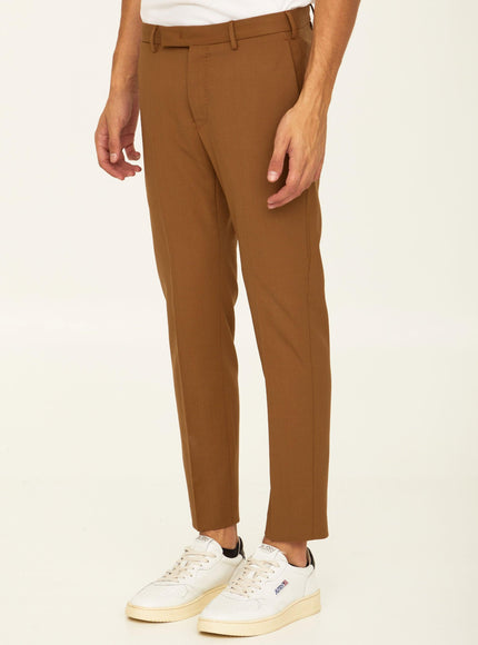 Pt Torino Camel Wool Trousers - Ellie Belle