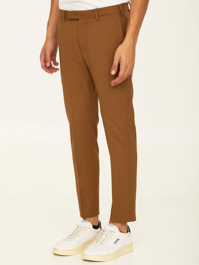 Pt Torino Camel Wool Trousers - Ellie Belle