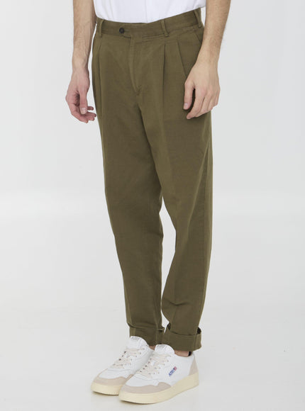 Pt Torino Cotton And Linen Trousers - Ellie Belle