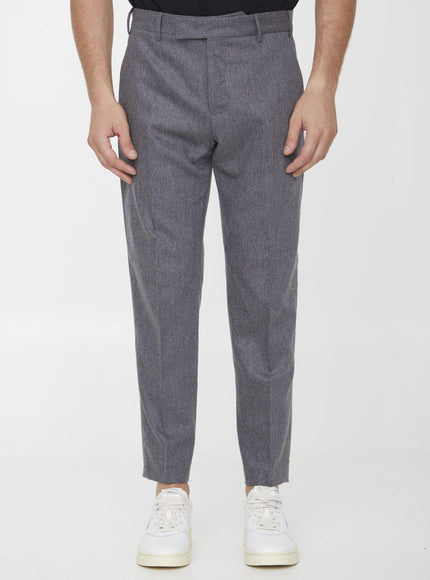 Pt Torino Grey Wool Trousers - Ellie Belle