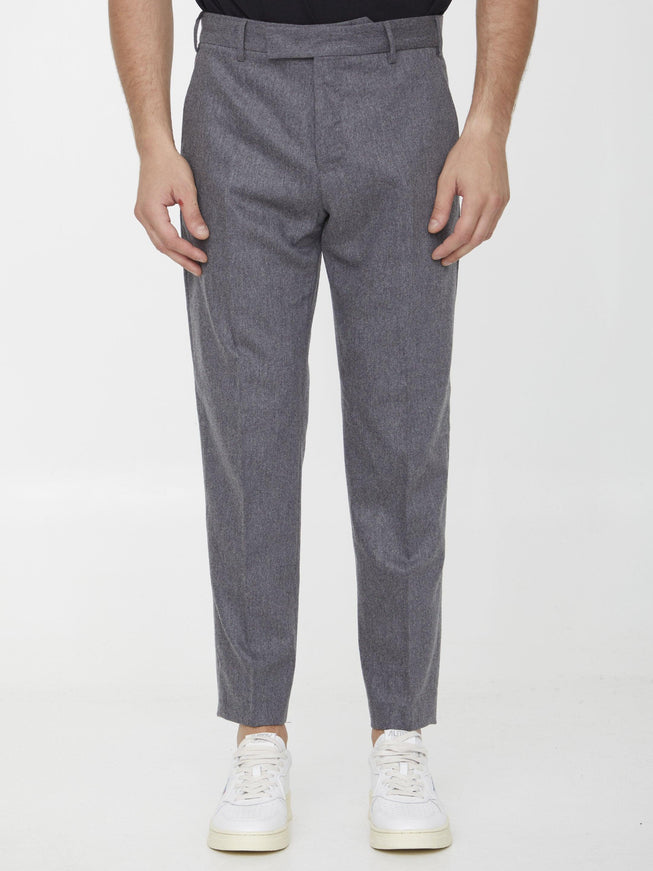 Pt Torino Grey Wool Trousers - Ellie Belle