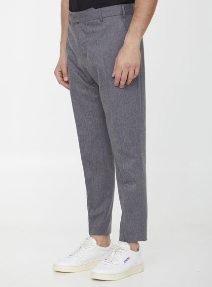 Pt Torino Grey Wool Trousers - Ellie Belle