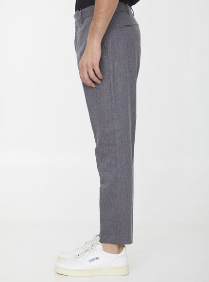 Pt Torino Grey Wool Trousers - Ellie Belle