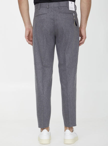 Pt Torino Grey Wool Trousers - Ellie Belle