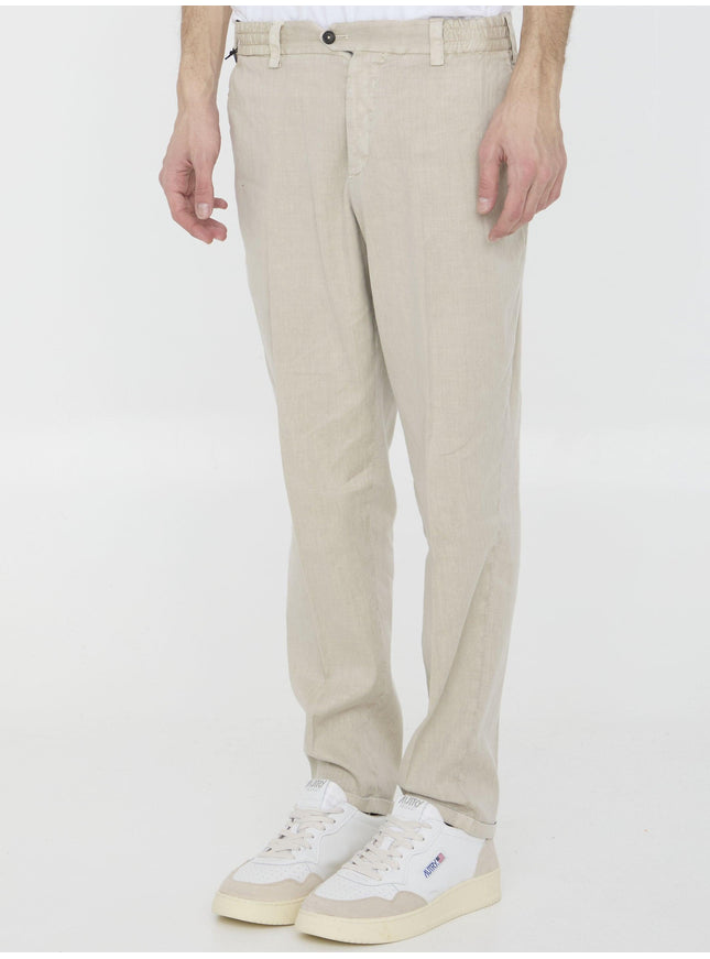 Pt Torino Linen And Cotton Trousers - Ellie Belle