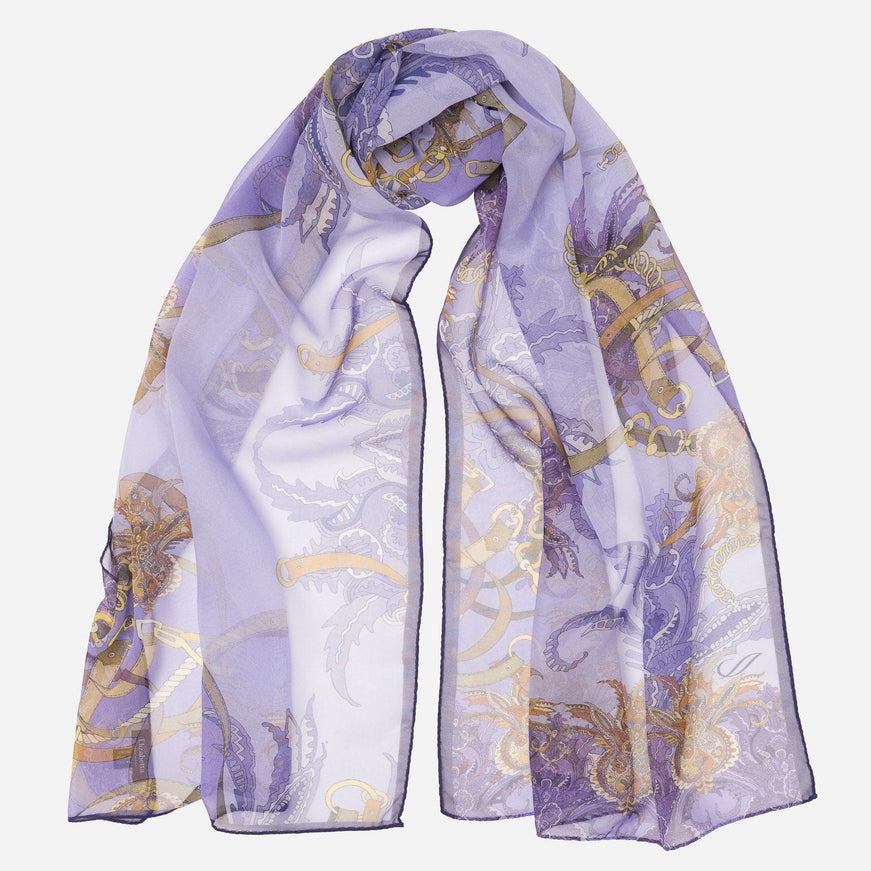 Elizabetta Alessandra Long Sheer Silk Scarf Purple