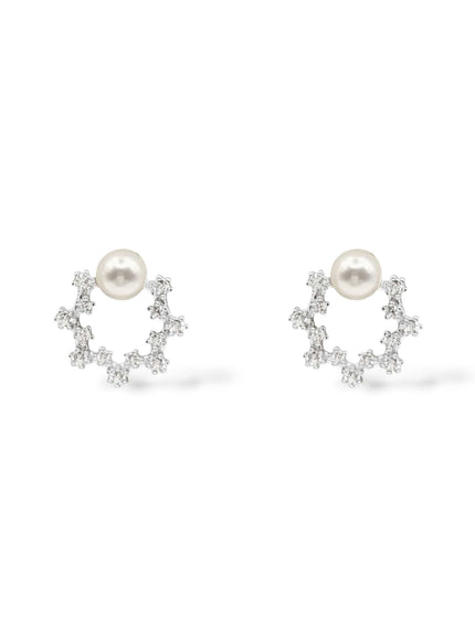 Quest Crystal and Pearl Stud Earrings